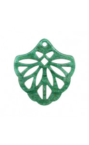 Resin pendant 40mm - Multicolor green